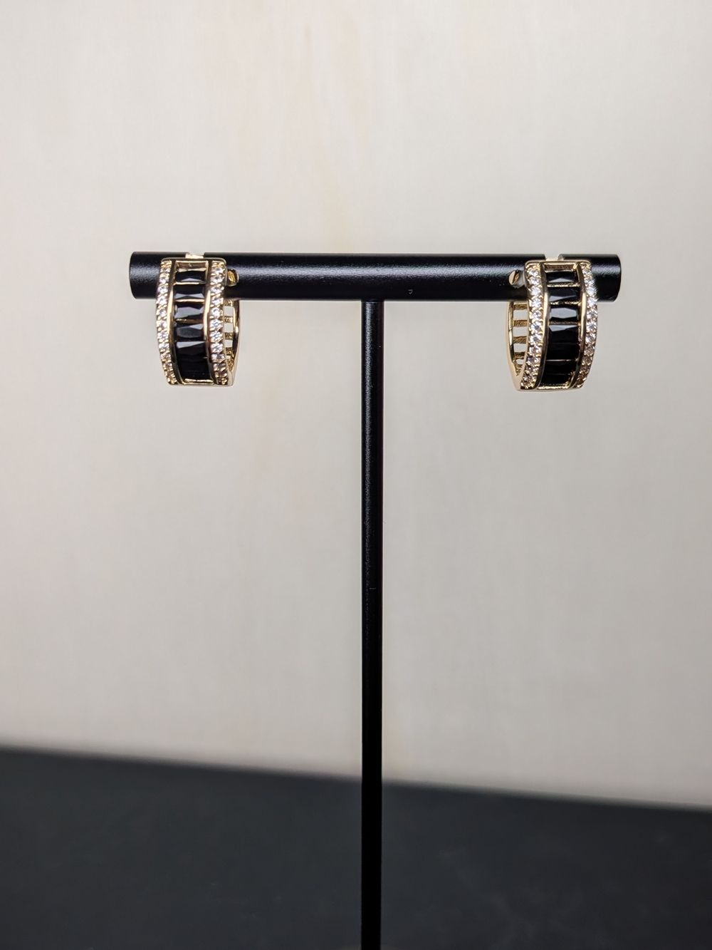 Gold Fill Cubic Zirconia Baguette Hoops